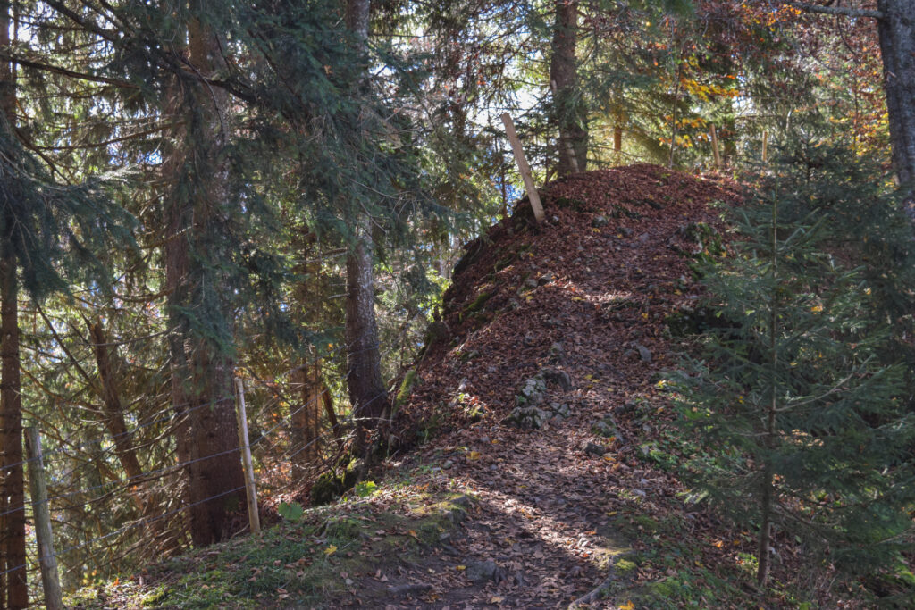 Image reflétant la pente bordant le sentier